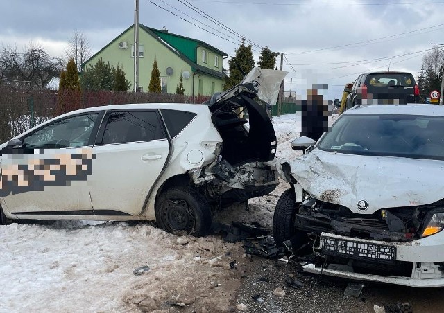 W Tumlinie Wykieniu zderzyły się cztery samochody.