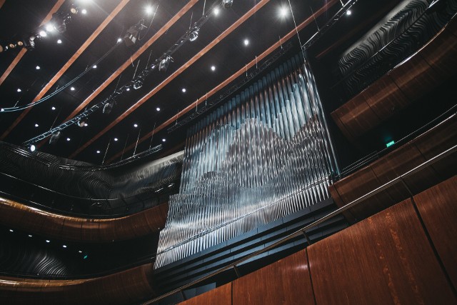 Organy wybudowane w NOSPR w Katowicach to monumentalny instrument mierzący 13 metrów wysokości, 9 metrów szerokości i 6 metrów głębokości, który tworzy ponad milion części.