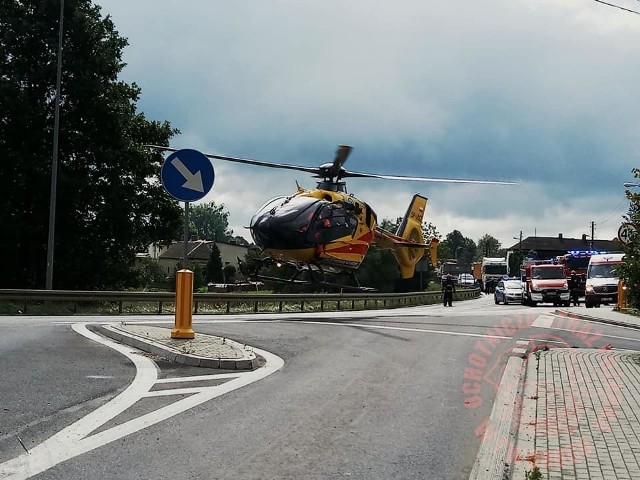 Wypadek na DK11 między Tworogiem a Lublińcem. Interweniował śmigłowiec LPR