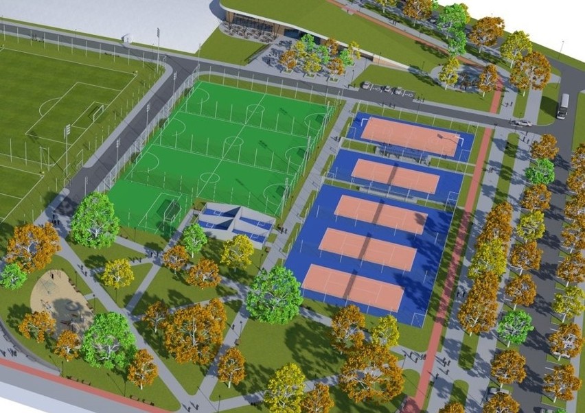 Centrum Sportu w Opolu po rozbudowie - wizualizacja