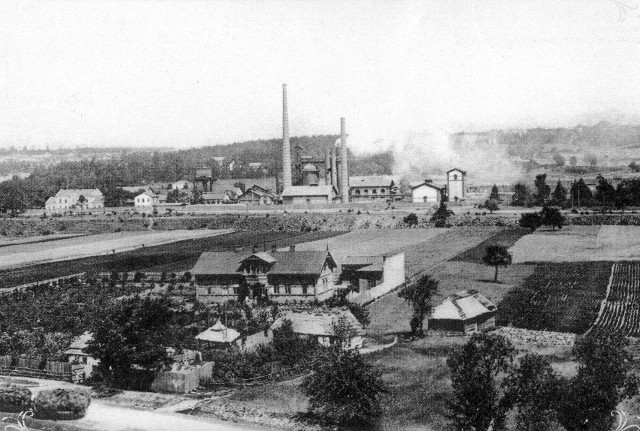Lata 1900-1920, Stara panorama Starachowic. Widok w kierunku dawnej walcowni