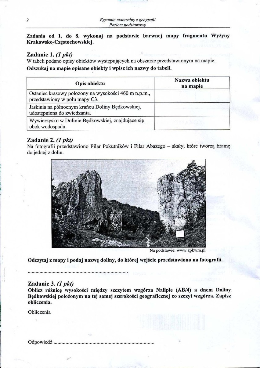 Matura 2014 GEOGRAFIA ARKUSZE CKE, PYTANIA, ODPOWIEDZI