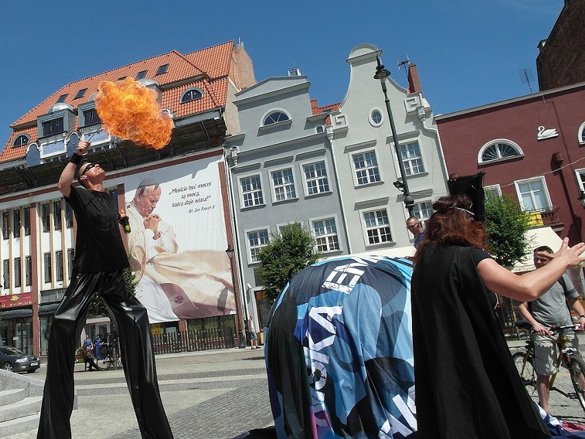 Happening rowerowy na grudziądzkim rynku