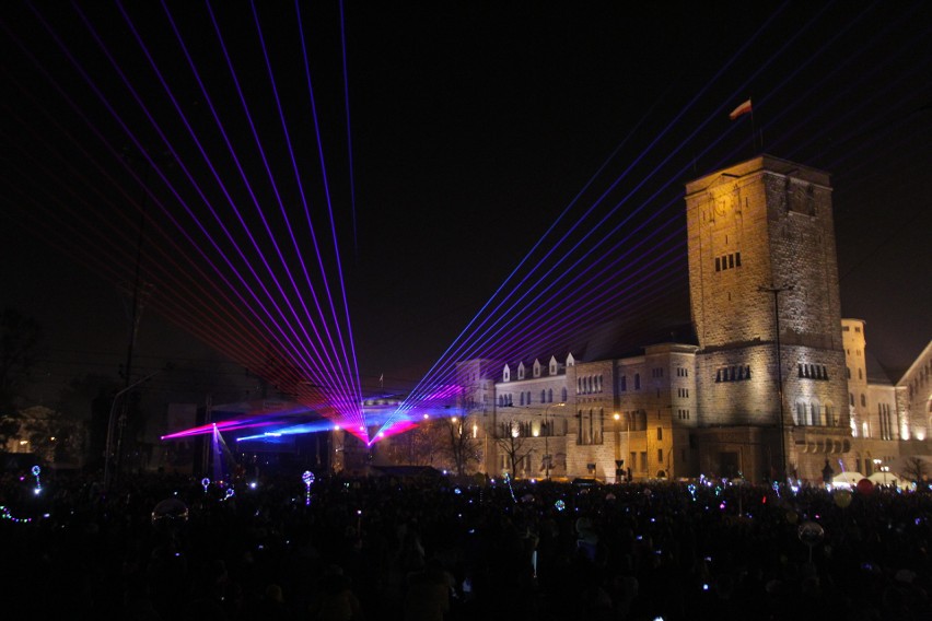 Pokaz laserowy w ramach Imienin Ulicy Święty Marcin 2018.
