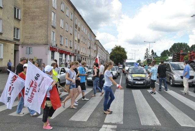 Rolnicy protestowali w Grudziądzu na początku sierpnia.