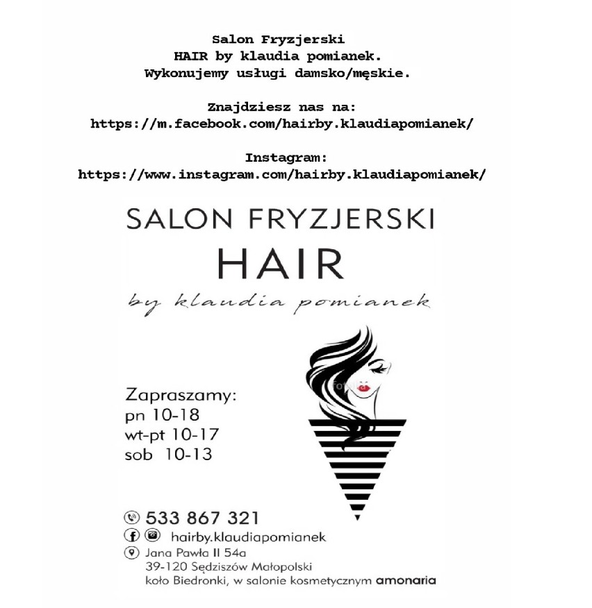 Najlepszy Salon Fryzjerski w Sędziszowie Małopolskim - HAIR by Klaudia Pomianek 