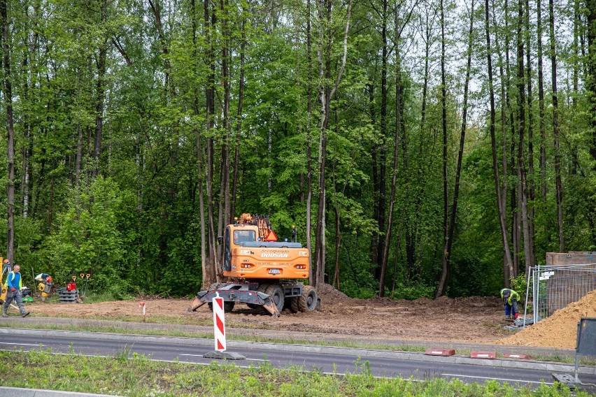 Przy ul. Ciołkowskiego, tuż obok wjazdu do uniwersyteckiego...