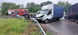 Zderzenie ciężarówki na DK10 w Pawłówku. Na czas akcji służb ruch odbywał się wahadłowo [zdjęcia, wideo]