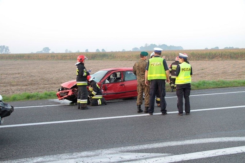 Wypadek we Wrzoskach na skrzyżowaniu dróg krajowych 46 i 94.