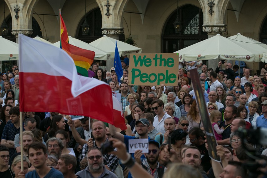 24 lipca 2017. Protest w obronie niezależności sądów na...