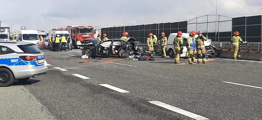 Wypadek na autostardzie A4 w Zabrzu...