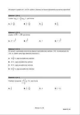 Arkusz CKE z matury poprawkowej w starej formule - matematyka