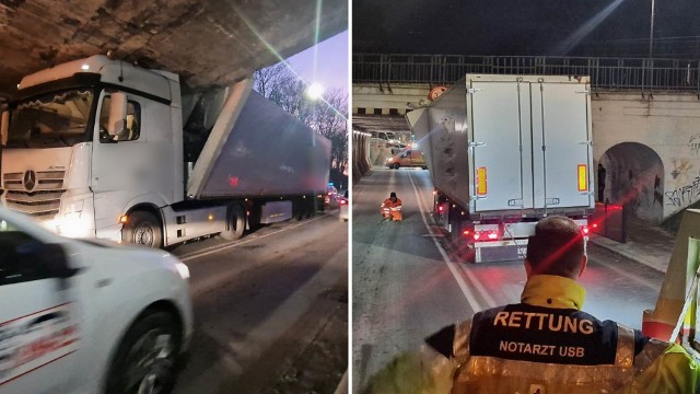 W środę w godzinach popołudniowych pod wiaduktem przy ulicy Szczecińskiej w Koszalinie utknął samochód ciężarowy.