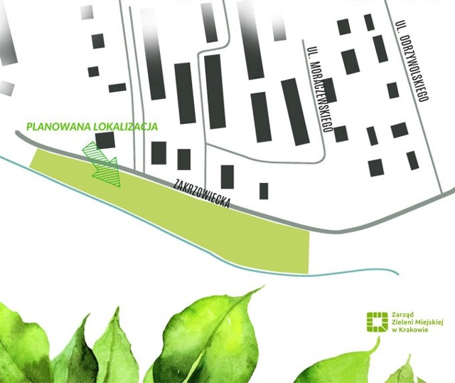 Planowana lokalizacja „Zielonego Ogrodu” przy ul. Zakrzowieckiej w Pychowicach