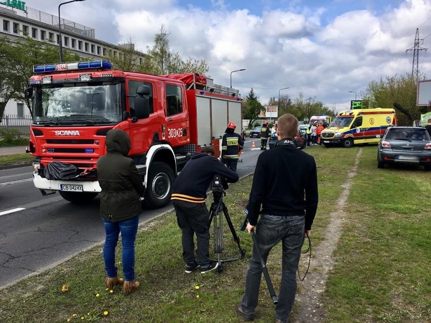 Wypadek na ul. Kamiennej w Bydgoszczy