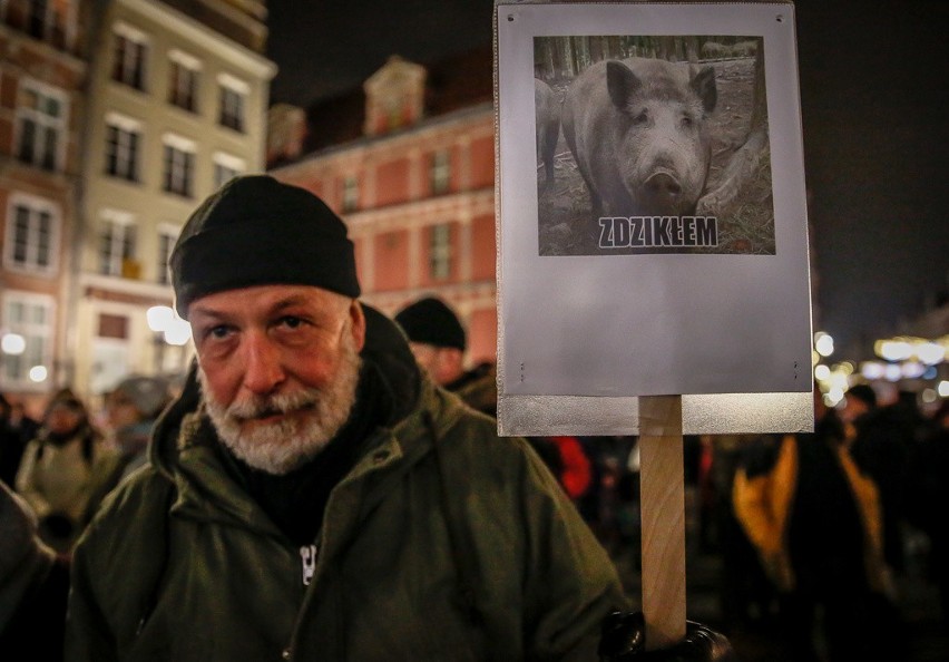 Gdański protest przeciwko masowemu odstrzałowi dzików,...