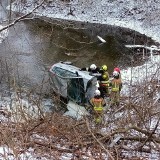 Wypadek w powiecie włocławskim, Ford wpadł do rzeki. Zobaczcie zdjęcia