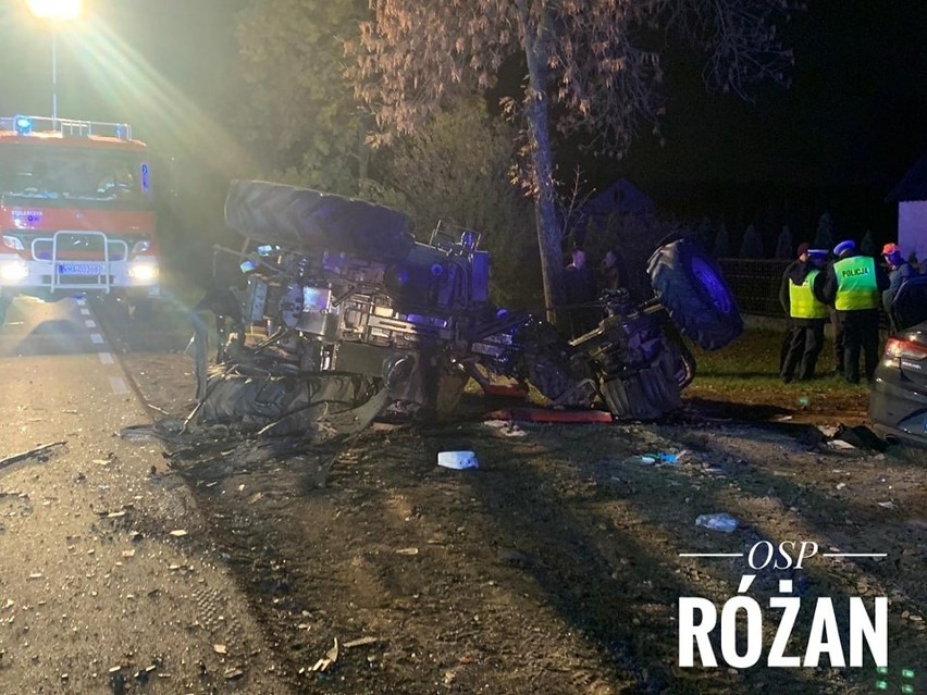 Wypadek w Perzanowie (gmina Czerwonka). Kierująca oplem zderzyła się z ciągnikiem. 7.10.2022