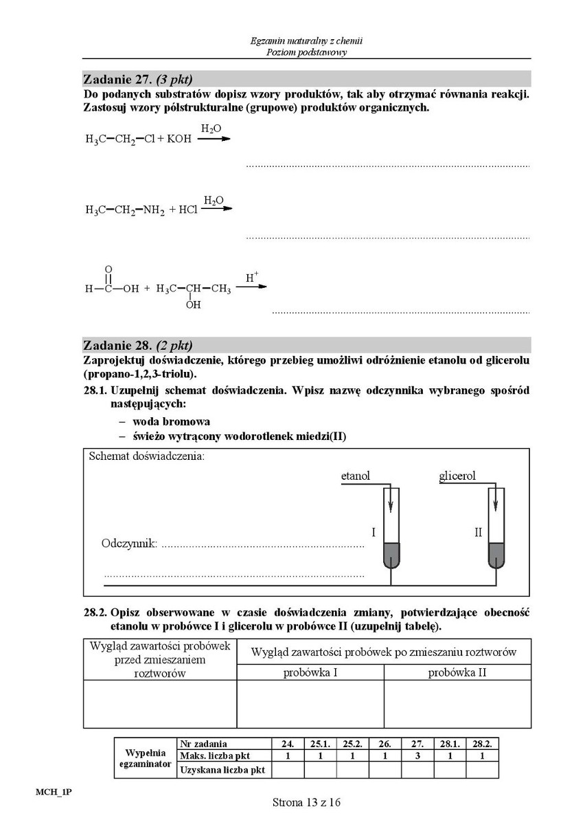 Stara matura 2016: Chemia podstawowa [ODPOWIEDZI, ARKUSZ...