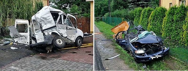 Tak po zderzeniu wyglądały renault i honda.