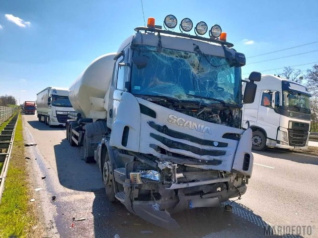 Kolizja na autostradzie A4.