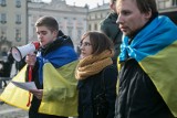 Kraków. Protestowali przeciwko rosyjskiej agresji [ZDJĘCIA, WIDEO]