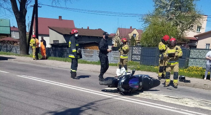 Wypadek motocyklisty na ul. Bielskiej w Hajnówce