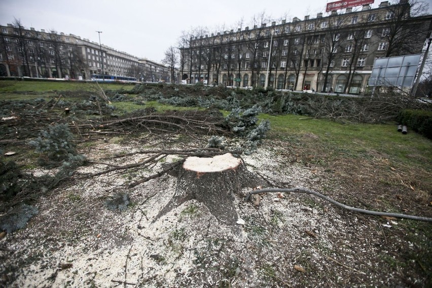 Nieco później wycięto je, ponieważ nie pasowały do Placu...