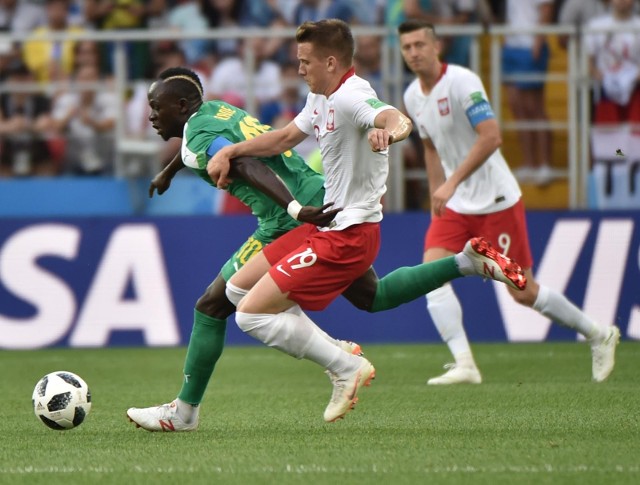 Sadio Mane w meczu przeciw Polsce na MŚ 2018