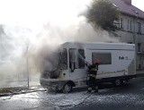 Pożar kampera w Białogardzie (zdjęcia)