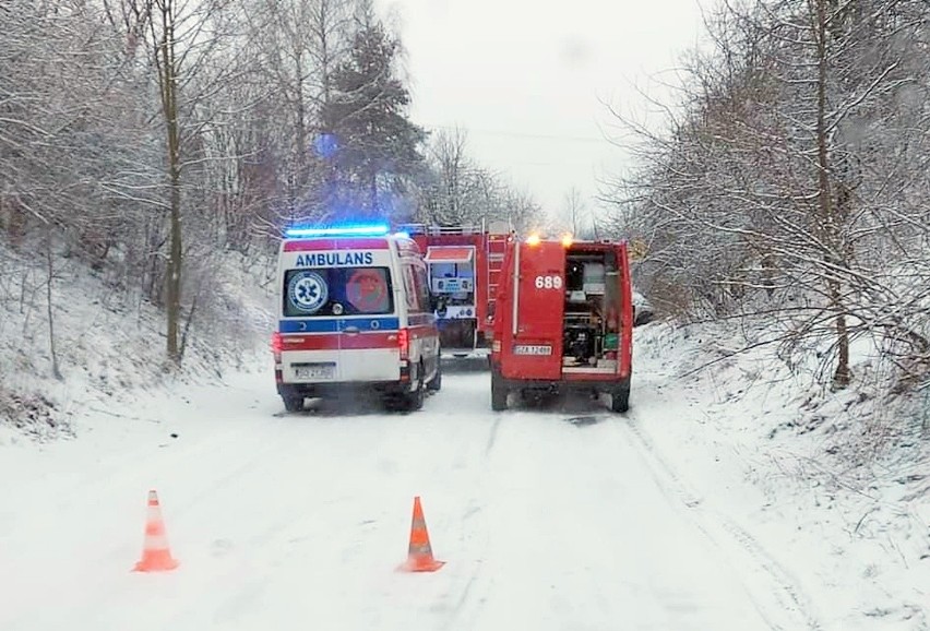 Wypadek w Niegowonicach na ulicy Kolejowej