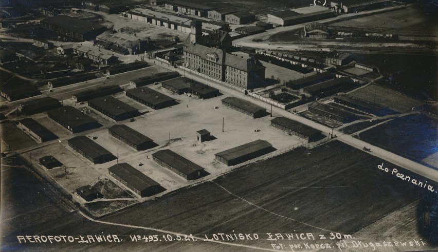 Fotografia Lotniska w Ławicy wykonana z powietrza 10.05.1921