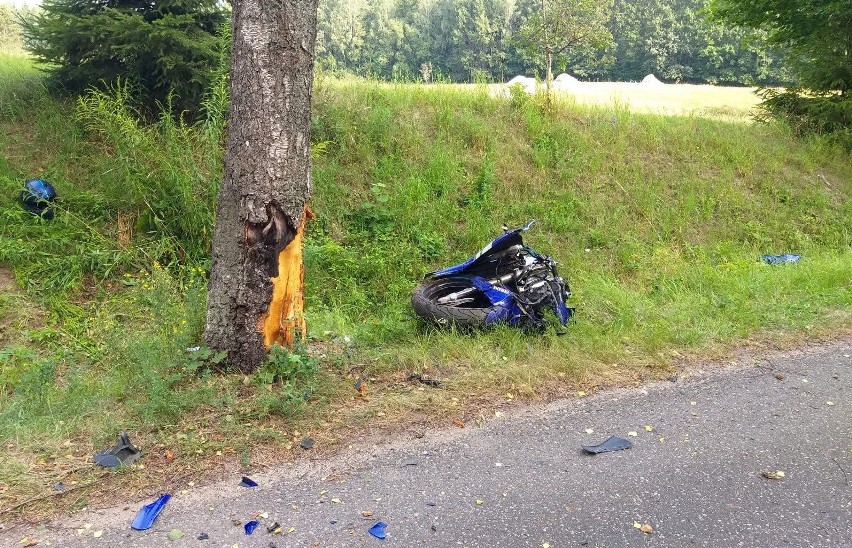 Tragiczny wypadek. Motocyklista zginął po zderzeniu z sarną (zdjęcia)
