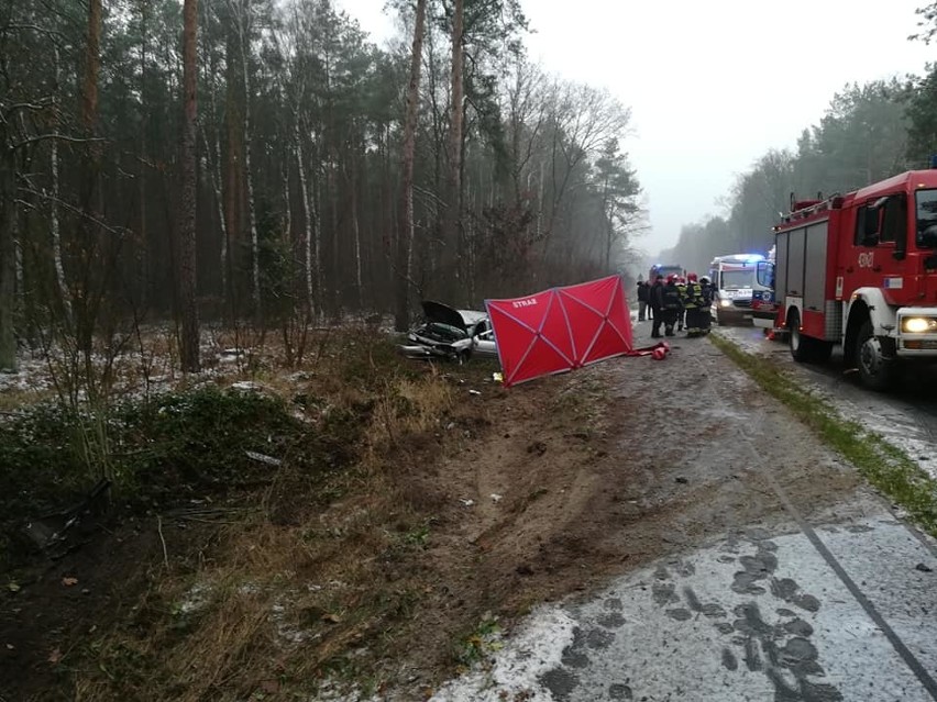 Śmiertelny wypadek pod Goleniowem. Auto wypadło z drogi