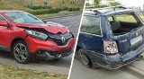 Zderzenie samochodów na rondzie Inowrocławskim w Bydgoszczy