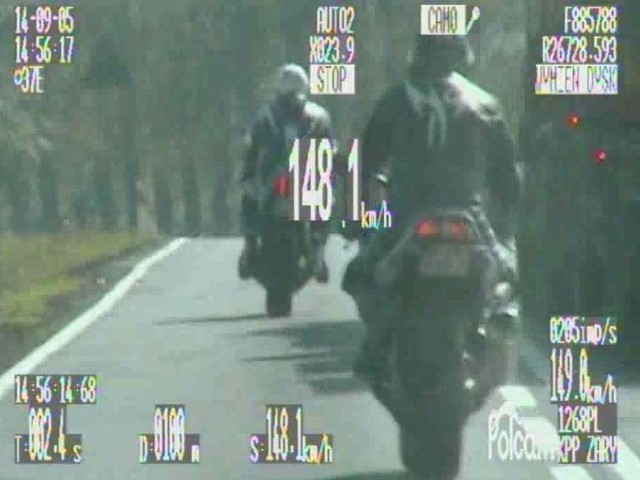 Motocykliści pędzili niemal 150 km/h, co zarejestrowała policyjna kamera