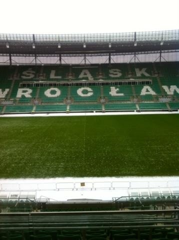 Tak wyglądała murawa Stadionu Wrocław w poniedziałek o godz....