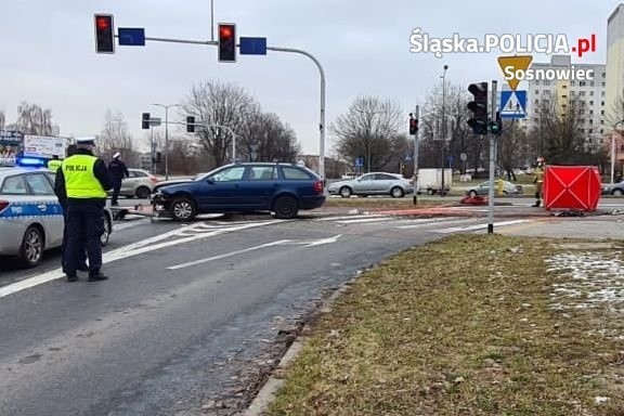 Na skrzyżowaniu w Sosnowcu Zagórzu doszło do śmiertelnego...