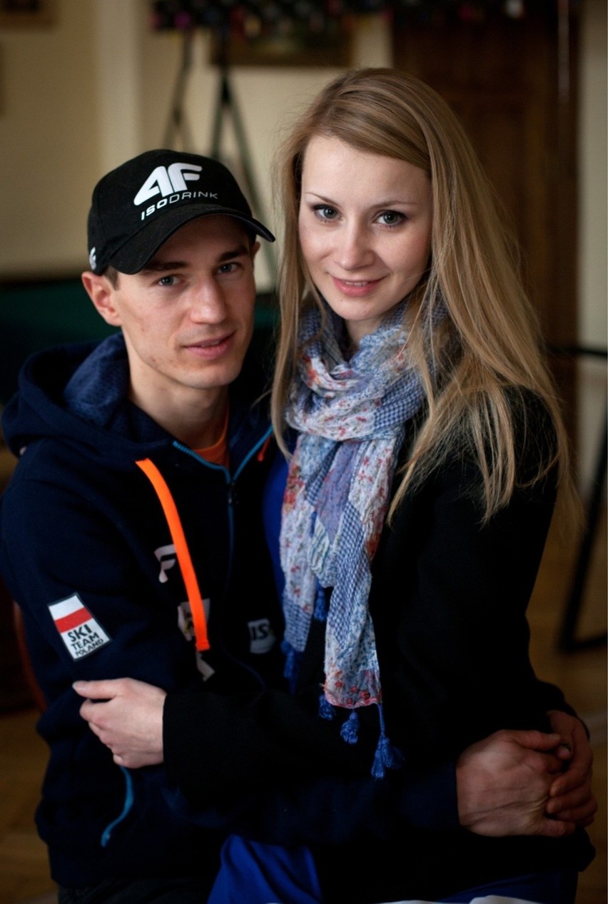 Kamil Stoch z żoną Ewą