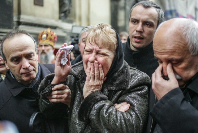 Rodzina opłakuje zabitego w Kijowie Bogdana Solchanyka