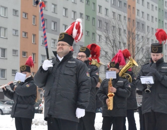 Orkiestra dęta zagrała przed Barbórką