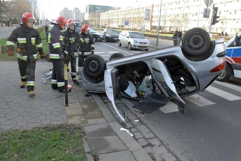 Wypadek na pl. Grunwaldzkim, Wrocław, 25.12.2014