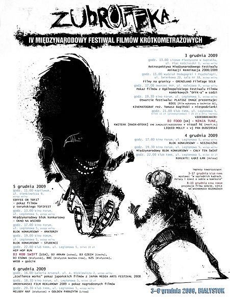 Międzynarodowy Festiwal Filmów Krótkometrażowych ŻubrOFFka - oficjalny plakat
