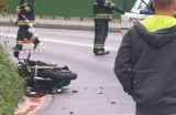 Wypadek motocyklisty w Wiśle. Zderzył się z samochodem [ZDJĘCIA CZYTELNIKA]