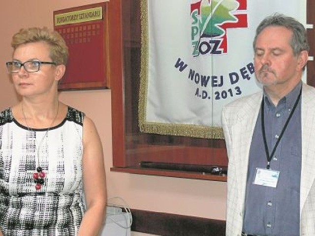 Nowa dyrektor Szpitala Powiatowego Marta Piskór i dotychczasowy zastępca Andrzej Polak.