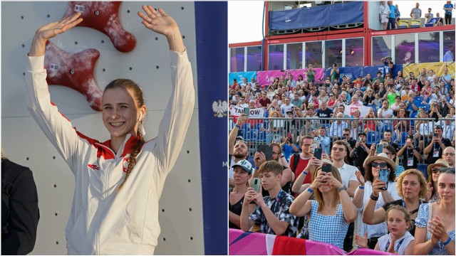 Licznie zebrani w Tarnowie kibice fetowali złoty medal IE 2023 Natalii Kałuckiej