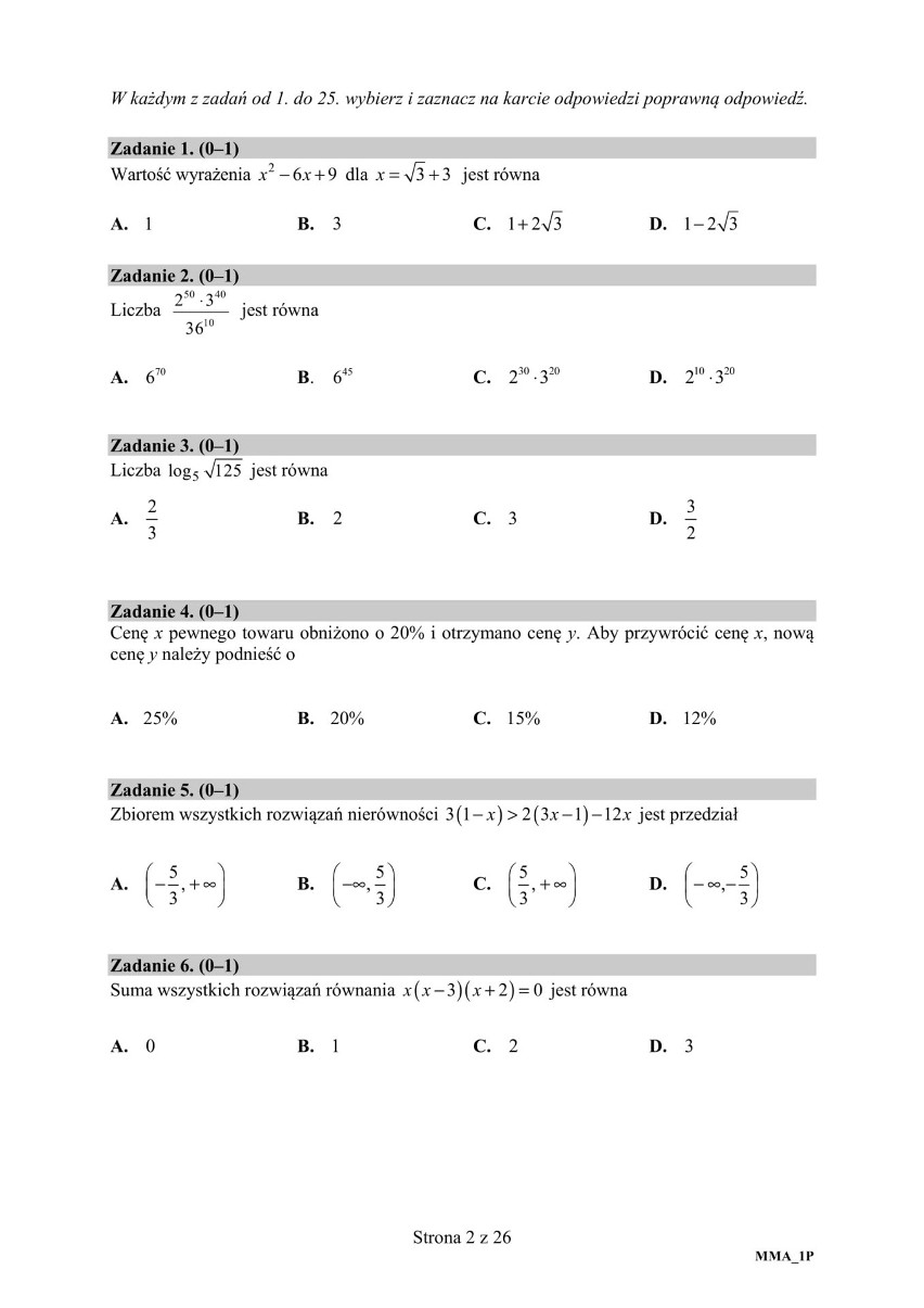 Matura MATEMATYKA 2020 - odpowiedzi + arkusz CKE online. Co...