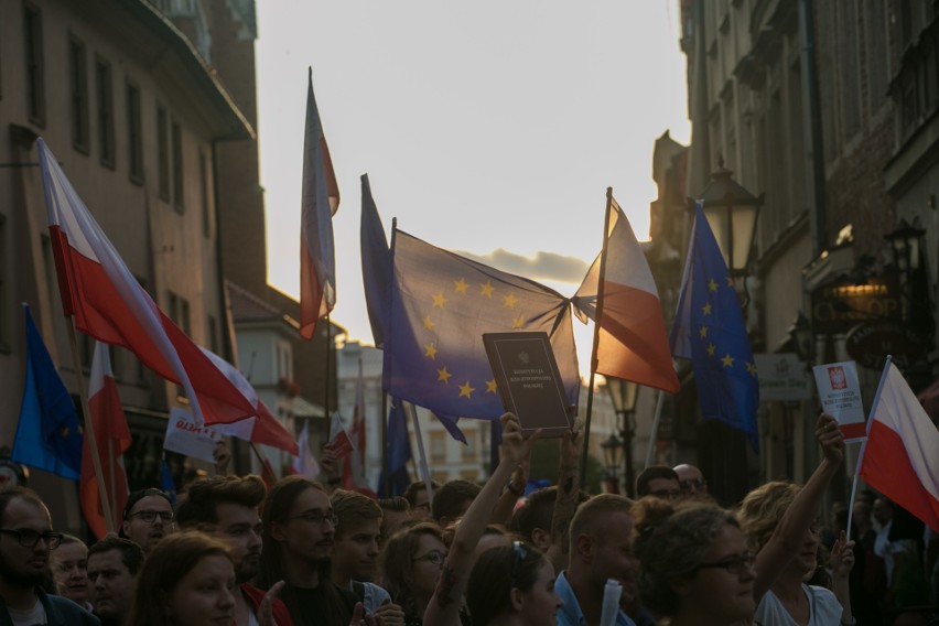 24 lipca 2017. Protest w obronie niezależności sądów na...