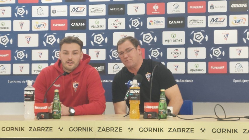Nowy rzecznik klubu Mateusz Antczak i trener Jan Urban....