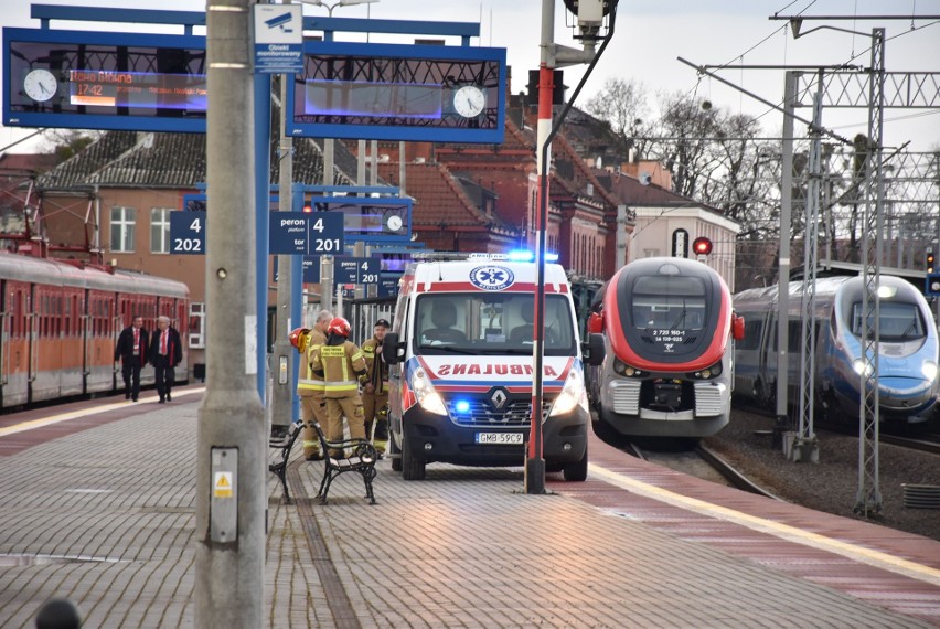 Wypadek na stacji PKP w Malborku